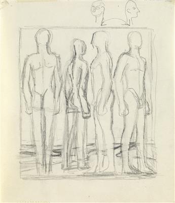 JARED FRENCH Group of 11 pencil studies for The Double, Terror and Man
